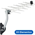 Antena Digital Externa Log para Tv Hdtv/uhf/4k 12dbi 20 Elementos Com Kit de Instalação Lu-20-plus