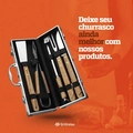 Kit Churrasco 6 Peças Aço Inox com Maleta Faca Garfo Pegador Amolador Espátula Grillrelax