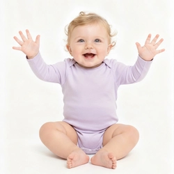 Body Manga Longa 100% Algodão Taita - Lilás