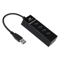HUB C3Tech USB 3.0 4 Portas Preto - HU-300BK