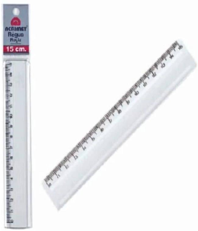 Régua Poliestireno Transparente 15CM (Unidade)