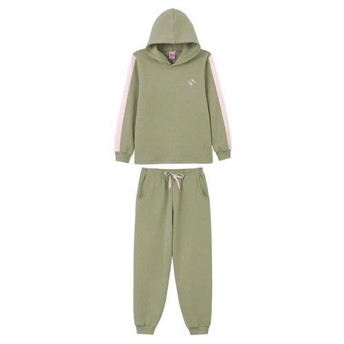 Conjunto Moletom Capuz Recortes Lik Kids - Feminino
