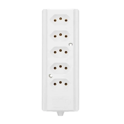 Tomada em Barra Quíntupla Hércules 2P+T 20A Branca