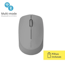 Mouse Sem Fio Rapoo Bluetooth Cinza - Ra010