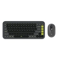 Kit Teclado e Mouse Logitech Pop Icon Cinza e Verde Sem Fio - 920-013056