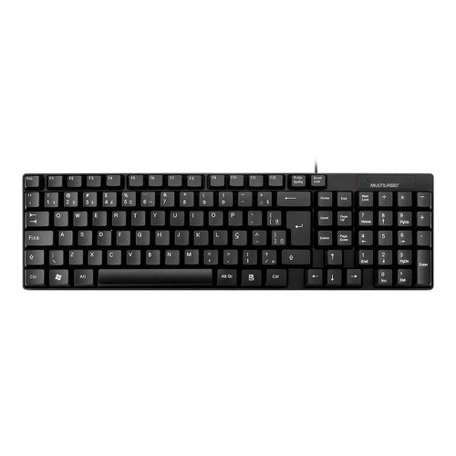 Teclado Multilaser TC193BU, USB, ABNT2, Slim, Preto
