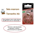 Bateria Auditiva 312 - Toshiba 1,4V. cartela com 6 unidades.