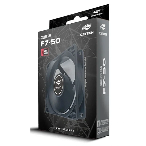 Cooler Fan Gabinete Storm LED 7 Cores 80mm Preto F7-50BK - C3Tech