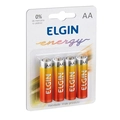 Pilha Zinco-carvao Elgin Aa 1.5v Blister Com 4 Unidades