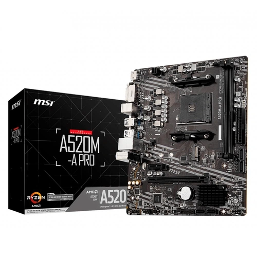 Placa Mãe MSI A520M-A PRO, Chipset A520, Socket AM4, mATX, DDR4