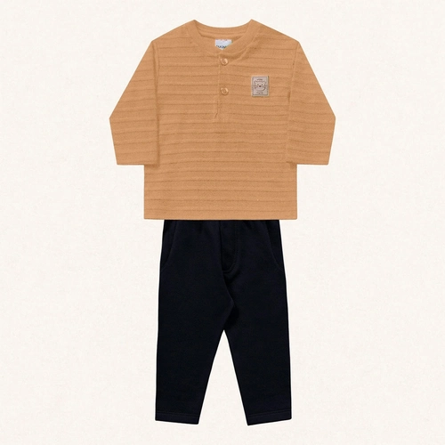 Conjunto Camiseta Manga Longa e Calça Argila Fakini - Masculino