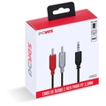 Cabo De Áudio PCYes 2 RCA Macho Para P2 3.5mm Macho 28AWG Puro Cobre 2 Metros - P2R35-2