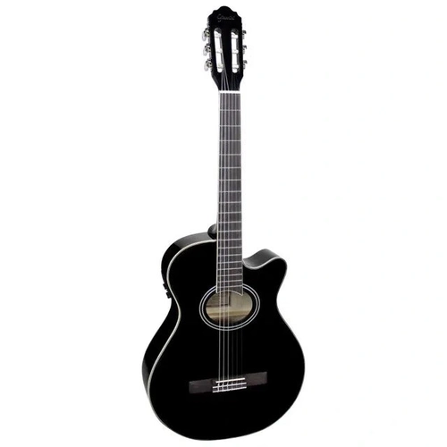 Violao Eletrico Nylon Mini Jumbo Gsf-1dceq C/ Cutaway Preto Giannini