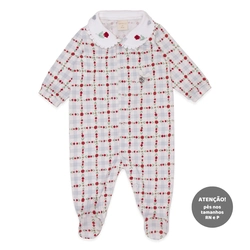 Macacão Manga Longa Estampado com Gola Suedine Feminino – Rose Garden