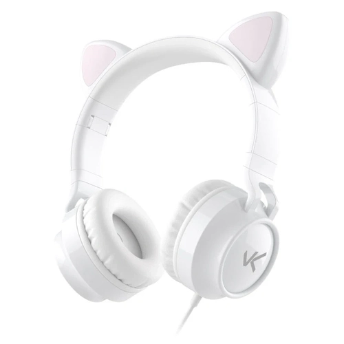 Headset Vinik Kitty Ear Orelha de Gato Branco Com Microfone - Ke110b
