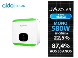 Gerador De Energia Solar Growatt Sem Estrutura Growatt Gf 9,28kwp Ja Deep Blue 580w Bifacial N-type Min 8kw 2mppt Mono 220v