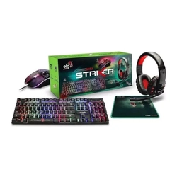 Combo Gamer Striker 4 em 1 Mouse Teclado Mouse Pad HeadSet - elg
