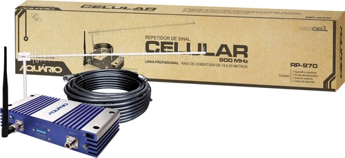 Repetidor de Sinal Celular 70db 900mhz Rp-970 Acompanha Antena + Cabo 15 Metros
