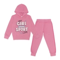Conjunto Moletom Flanelado Blusa com Capuz Girl Sport Taita - Feminino