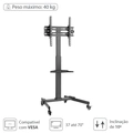 Suporte Rack para Tvs de 37-70 Até 35kg Com Bandeja - Sr150