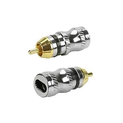 Plug Rca 6mm Niquel e Mola Preto