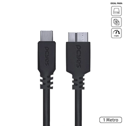 Cabo para HD Externo Usb-c Tipo C para Micro USB B 3.0 1 Metro Preto - P3ucmbp-1
