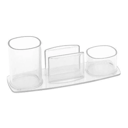 PORTA LAPIS CLIPS E LEMBRETE CRISTAL MILLENIUM