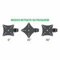 Suporte De Mesa Articulado Multivisão Com Inclinação Para Três Monitores De 10” a 24”