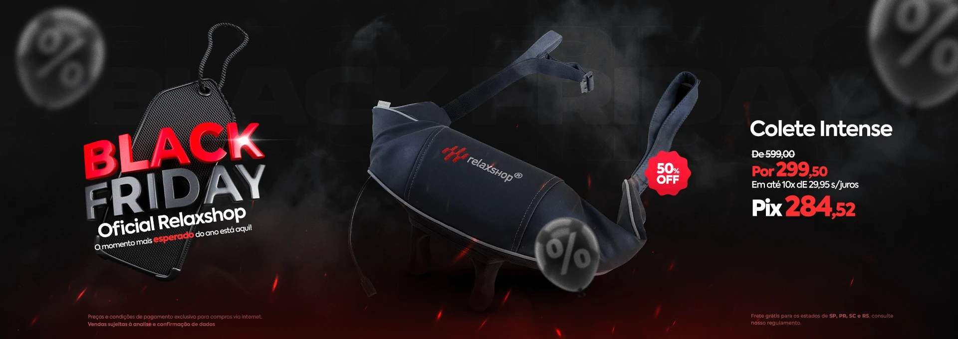 Colete de Massagem Intense Desconto Black Friday