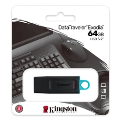 Pen Drive 64gb Kingston Datatraveler Exodia Gen1 Usb 3.2 Dtx/64gb