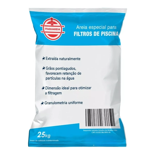 Areia Piscina Para Filtros Em Geral Saco De 25kg Itaquareia