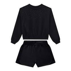 Conjunto Blusão e Short em Moletinho Strass Nina Go! - Feminino