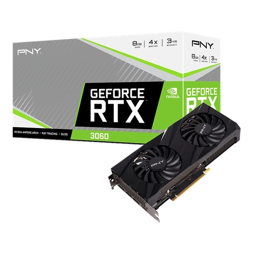 Gpu Nv Rtx3060, 8gb, G6, Dual Fan, 128b, Verto, Pny, Vcg30608dfbpb1