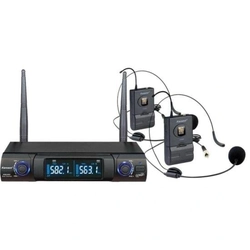 Microfone Sem Fio Headset Duplo Karsect Ks248dh Preto
