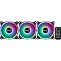 Kit 3 Coolers Duo 12 Pro Argb + Hub + Controle Aerocool