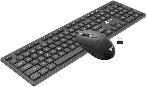 Kit Lecoo Kw201 - Teclado Membrana Abnt2 + Mouse Óptico DPI 2400 - Preto