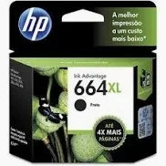 Cartucho Original HP 664XL Preto - 1115 / 2134 / 2136 / 2676 / 3636 / 3776 / 3786 / 3788 / 3790 / 3836 / 4536 / 4676 / 5076 / 5276