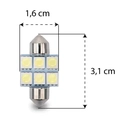 Lâmpada Led Tarponn Torpedo Tp-5020 Sj-5050-6smd 31mm C/2