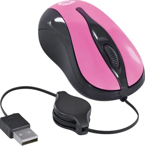 MOUSE RETRATIL 800 DPI MR40 PRETOPINK - 