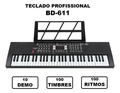 Teclado Musical Iniciante Piano Eletrônico 61 Teclas Cor Preto