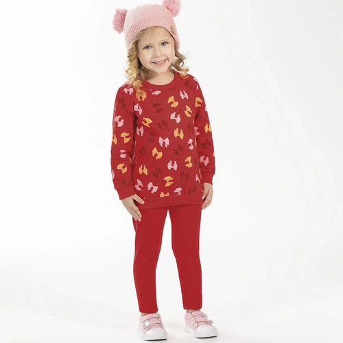 Conjunto Blusa Manga Longa Moletom e Legging Laços Cativa - Feminino