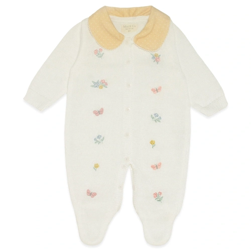 Macacão Manga Longa Tricot com Gola Amarela Feminino