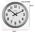 Relógio de Parede Quartz Herwer 6129 - 40cm - Visor de Vidro