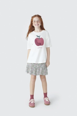 Camiseta Manga Curta Branca Maçã Just a Sweet Apple Hering - Feminina