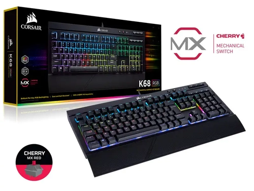 Teclado Gamer Com Fio Teclado Ch-9102010-br K68 Retroiluminacao Rgb Teclas Cherry Mx Red