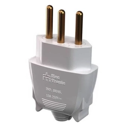 PLUGUE MACHO 180  2P+T 10A 250V BRANCO NBR14136 MEC-TRONIC 39218