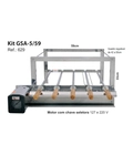Kit Giratorio Inox Lobo 5 Espetos Gsa 5/63 Inox Plus Regulável 40