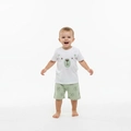 Pijama Cara De Sono Estampa de Urso Masculino - Verde/Branco