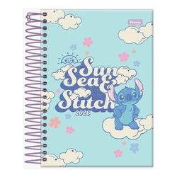 Agenda Escolar Espiral Stitch 176 Folhas Foroni Disney