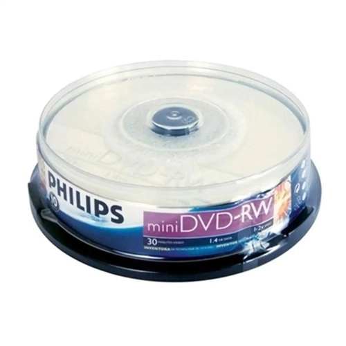 MINI DVD-RW COM LOGO PHILIPS 2X/1.4GB/30M COM 10